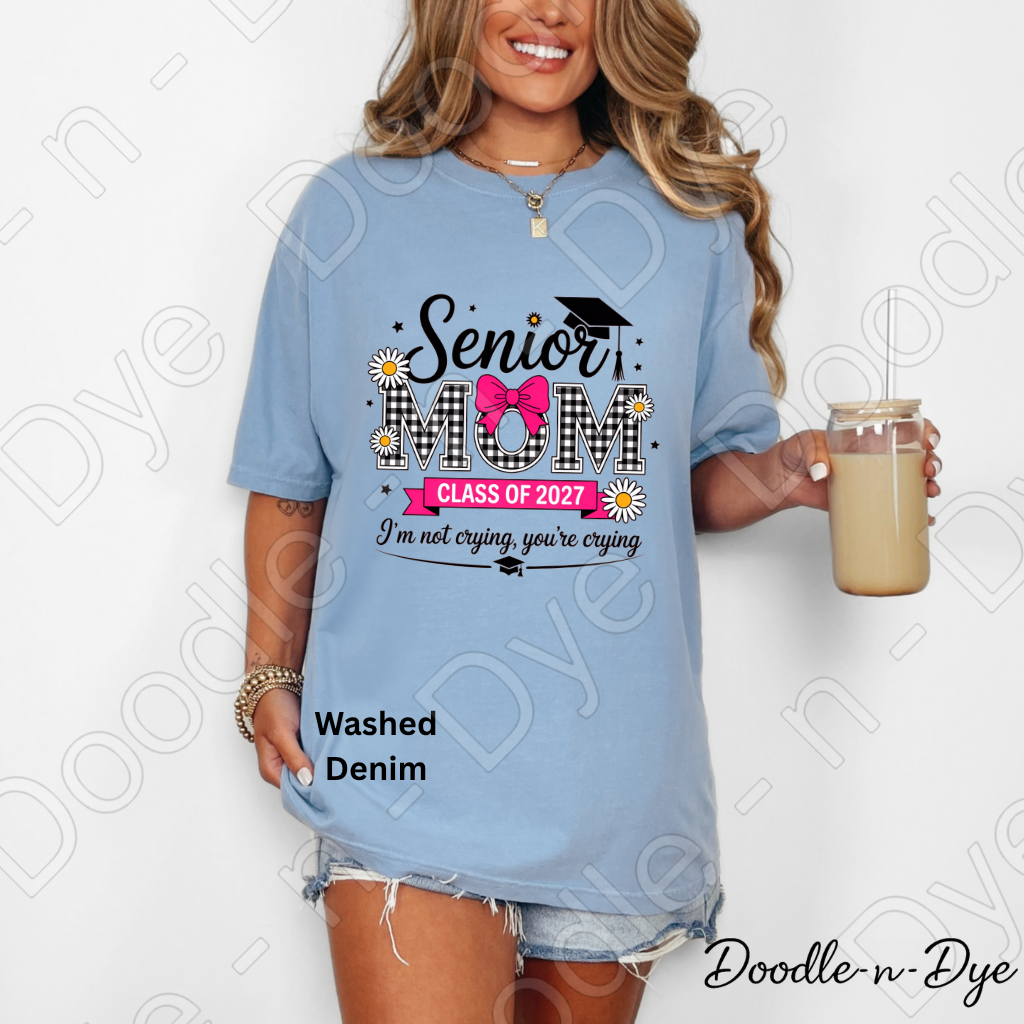 Senior Mom Comfort Colors Tee, Class of 2027 Mom Shirt, Mom Life Graduation T-Shirt, Gift for Her