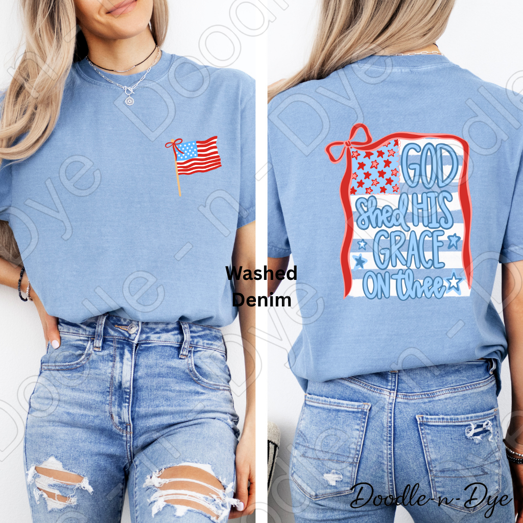 God Shed His Grace On Thee Shirt, Patriotic Christian Shirt, Faith Based Fourth of July Tee, Comfort Colors Christian Shirt, America Faith Shirt, Patriotic Tee