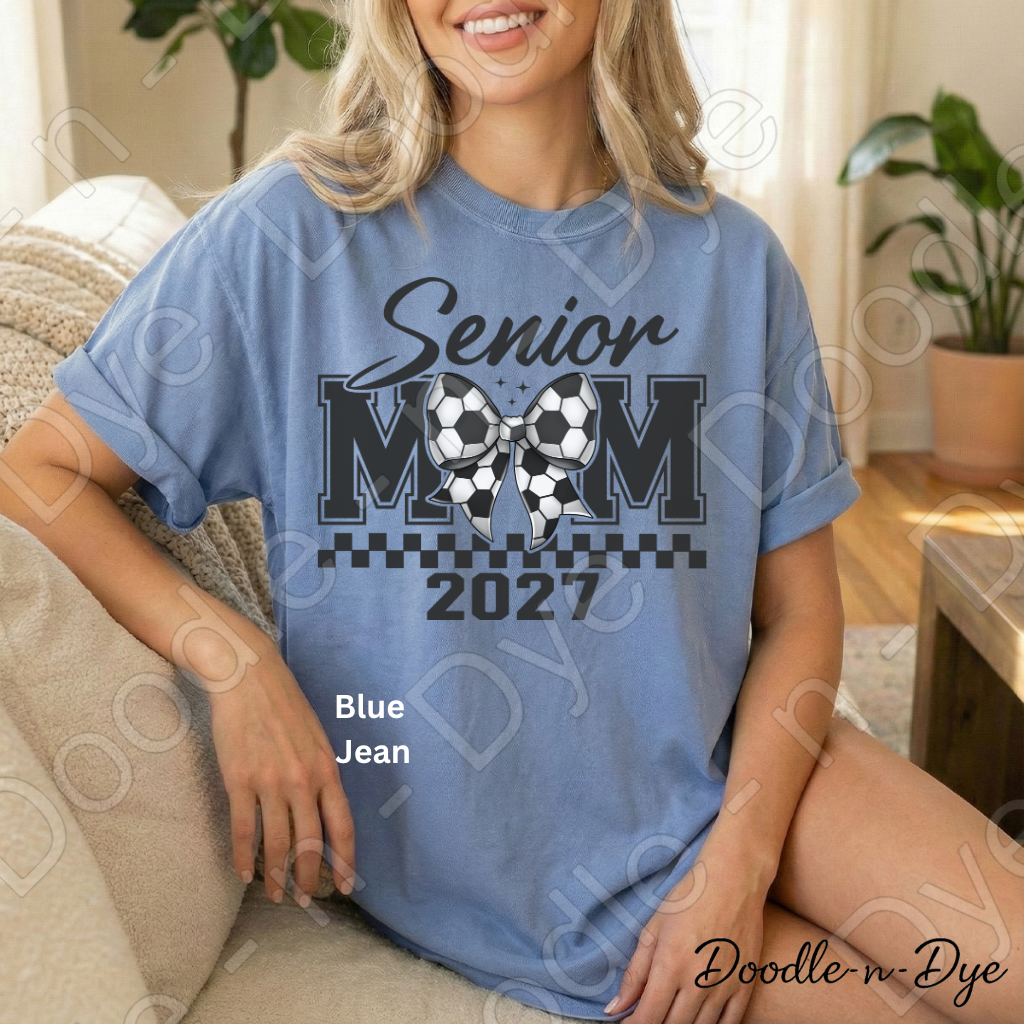 Senior 2027 Comfort Colors Tee, Class of 2027 Soccer Mom Shirt, Graduation 2027 Mom Tee