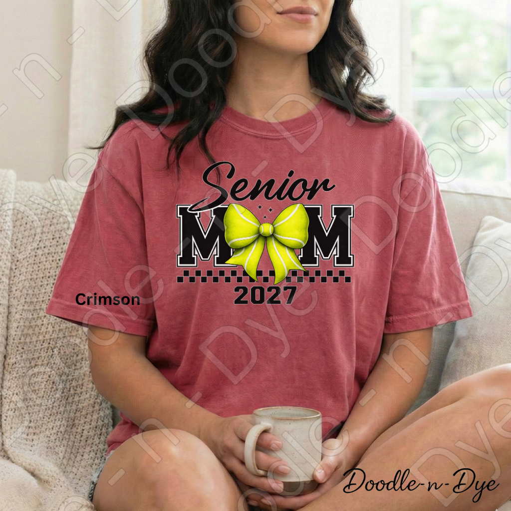 Senior 2027 Mom Comfort Colors Tee, Tennis Mom 2027 Shirt, Class of 2027 Senior Sports Mom Tee, Graduation Shirt