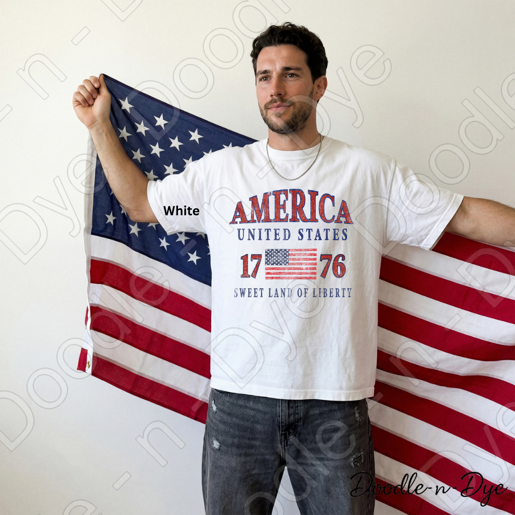 America 1776 Sweet Land of Liberty Shirt – Comfort Colors Patriotic USA Tee for 4th of July, Summer Events, Parades & Americana Outfits