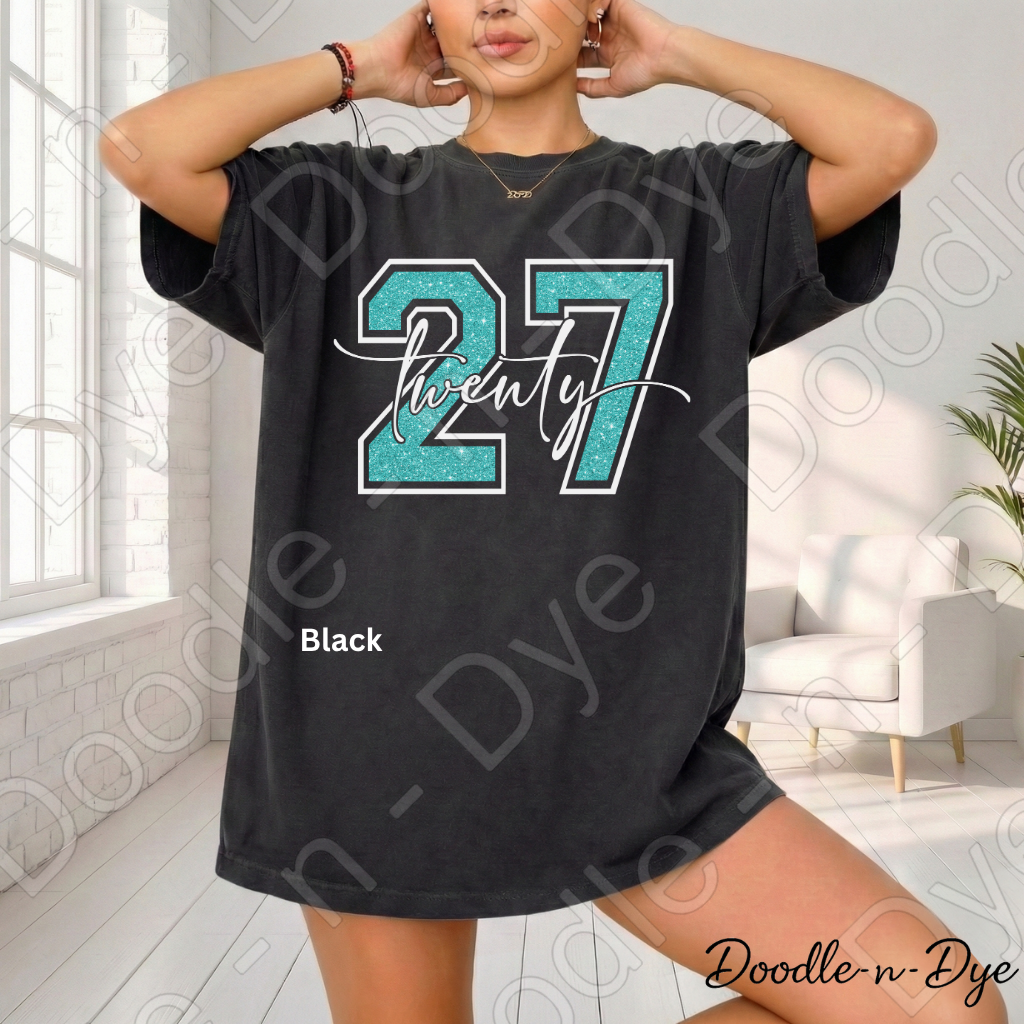 Senior 2027 Comfort Colors Tee, Teal Twenty 27 T-Shirt, Graduation Shirt, Class of 2027 t shirt
