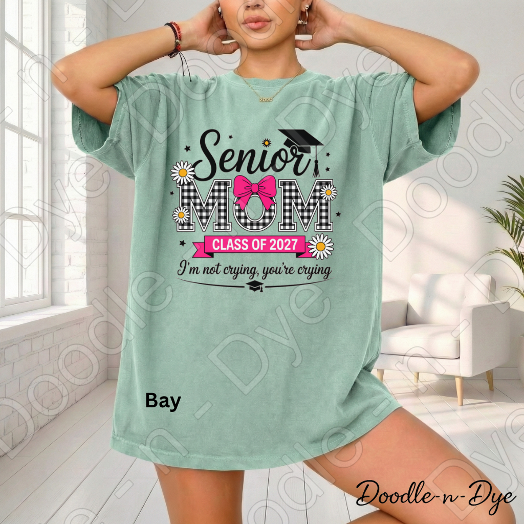 Senior Mom Comfort Colors Tee, Class of 2027 Mom Shirt, Mom Life Graduation T-Shirt, Gift for Her