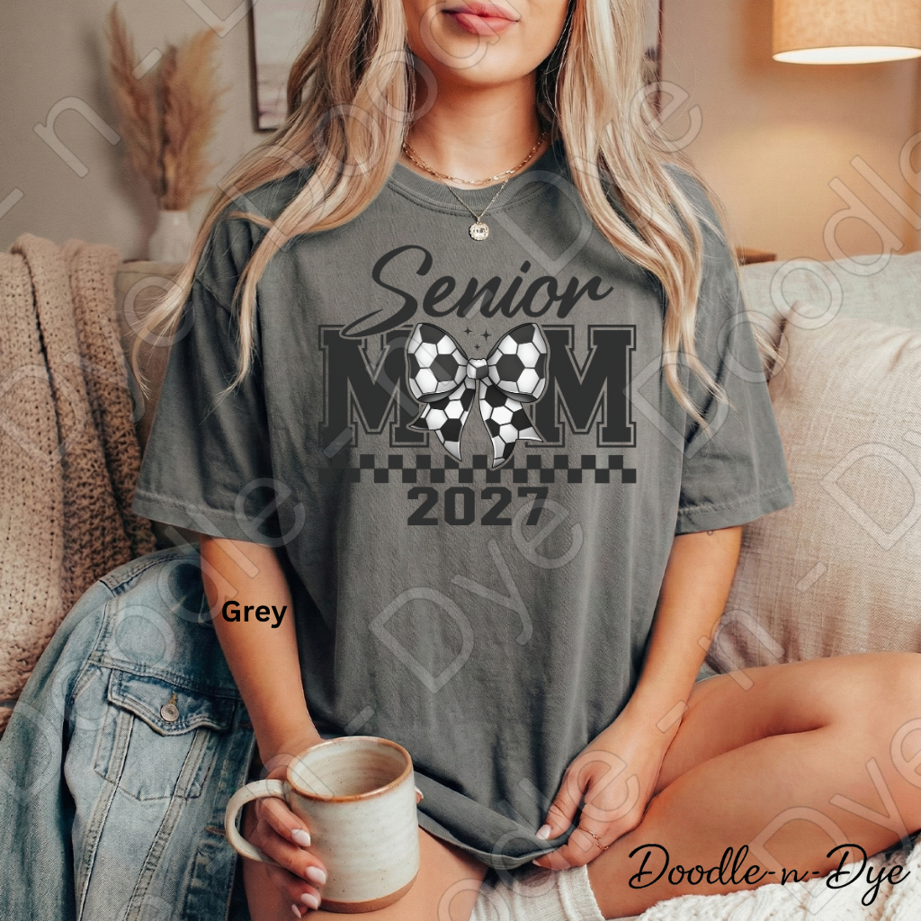 Senior 2027 Comfort Colors Tee, Class of 2027 Soccer Mom Shirt, Graduation 2027 Mom Tee