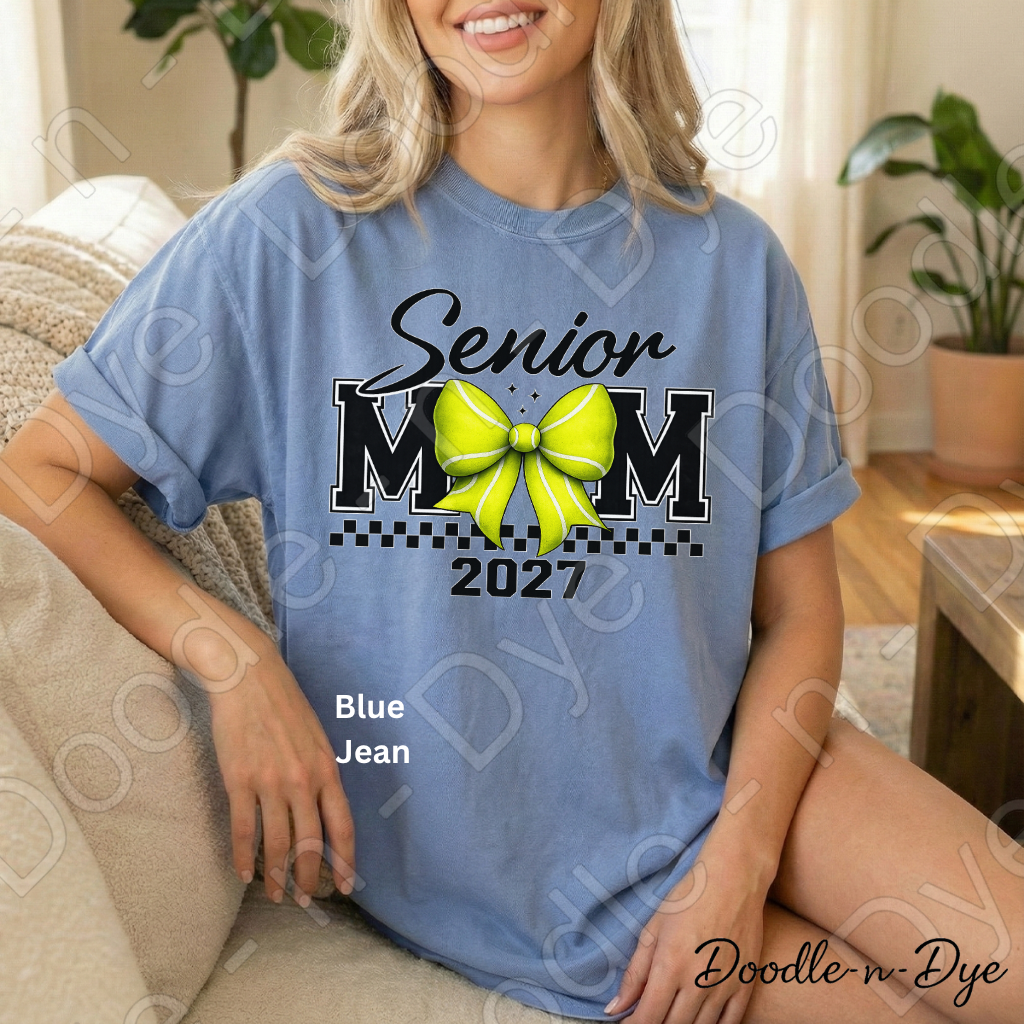 Senior 2027 Mom Comfort Colors Tee, Tennis Mom 2027 Shirt, Class of 2027 Senior Sports Mom Tee, Graduation Shirt