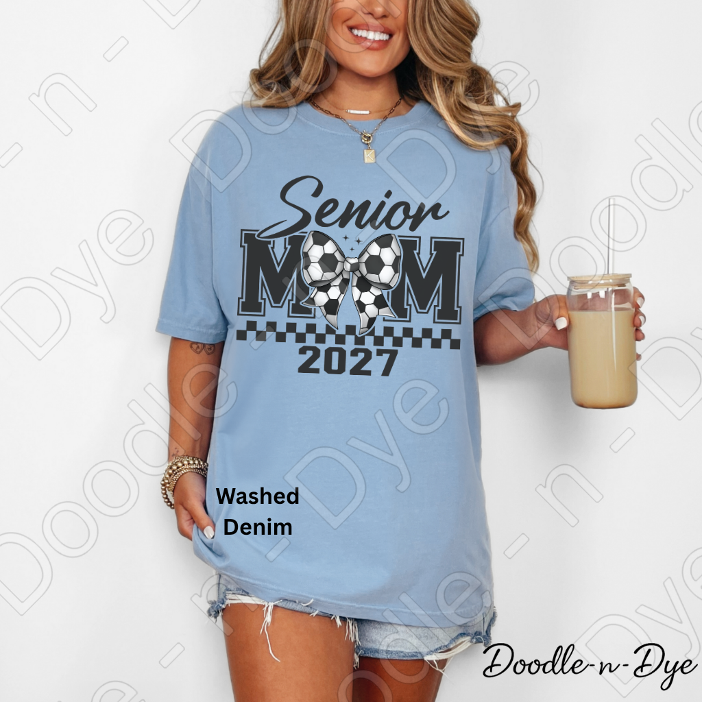 Senior 2027 Comfort Colors Tee, Class of 2027 Soccer Mom Shirt, Graduation 2027 Mom Tee