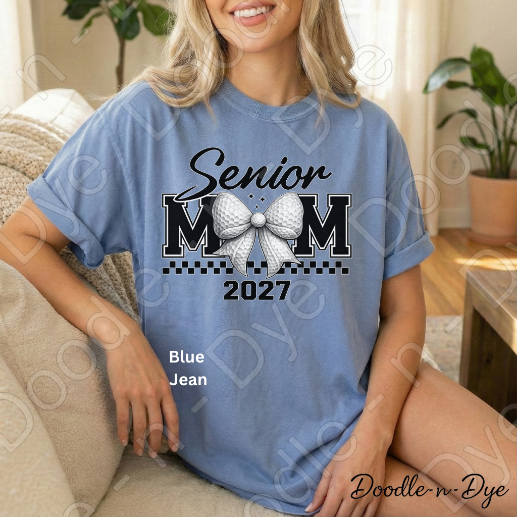 Senior Golf Mom Comfort Colors Tee, Class of 2027 Golf Mom Shirt, Graduation Mom T-Shirt