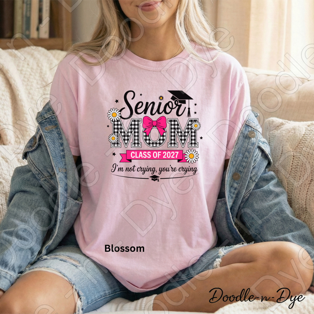 Senior Mom Comfort Colors Tee, Class of 2027 Mom Shirt, Mom Life Graduation T-Shirt, Gift for Her