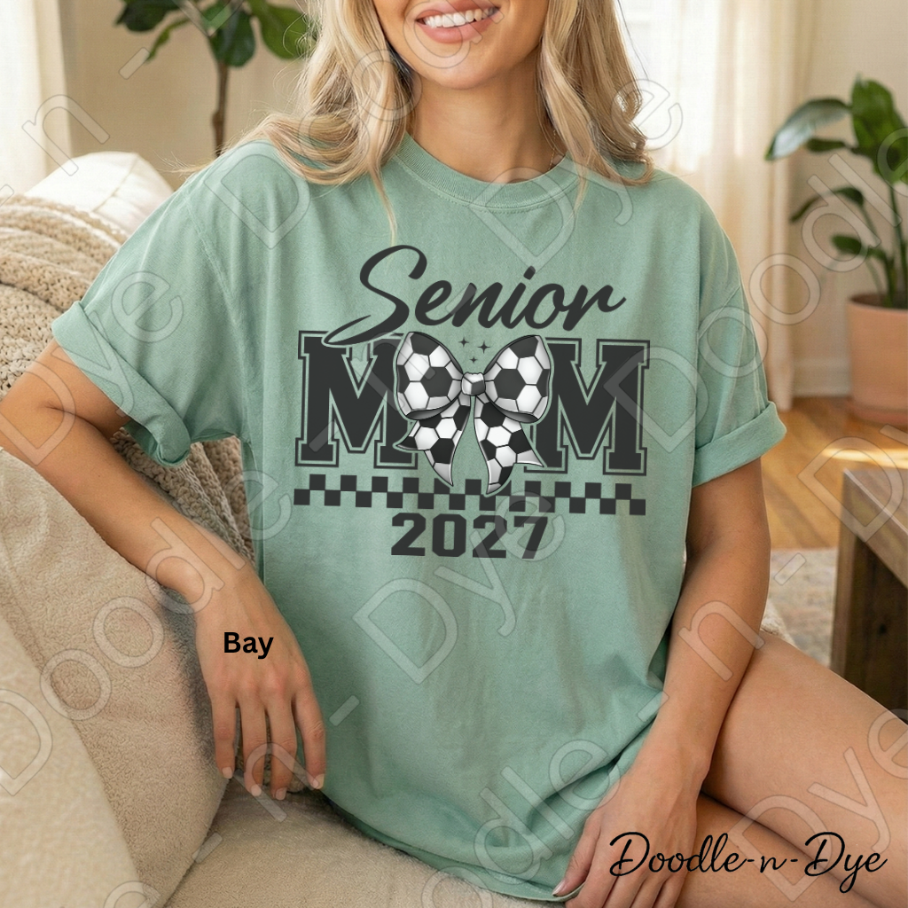 Senior 2027 Comfort Colors Tee, Class of 2027 Soccer Mom Shirt, Graduation 2027 Mom Tee