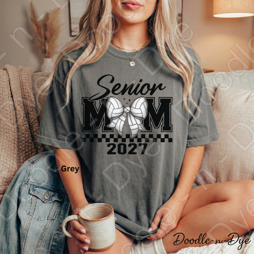 Senior 2027 Mom Comfort Colors Tee, Volleyball Senior Mom T-Shirt, Senior 2027 Graduation Shirt,