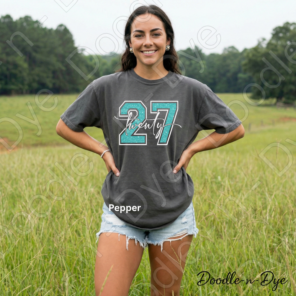 Senior 2027 Comfort Colors Tee, Teal Twenty 27 T-Shirt, Graduation Shirt, Class of 2027 t shirt