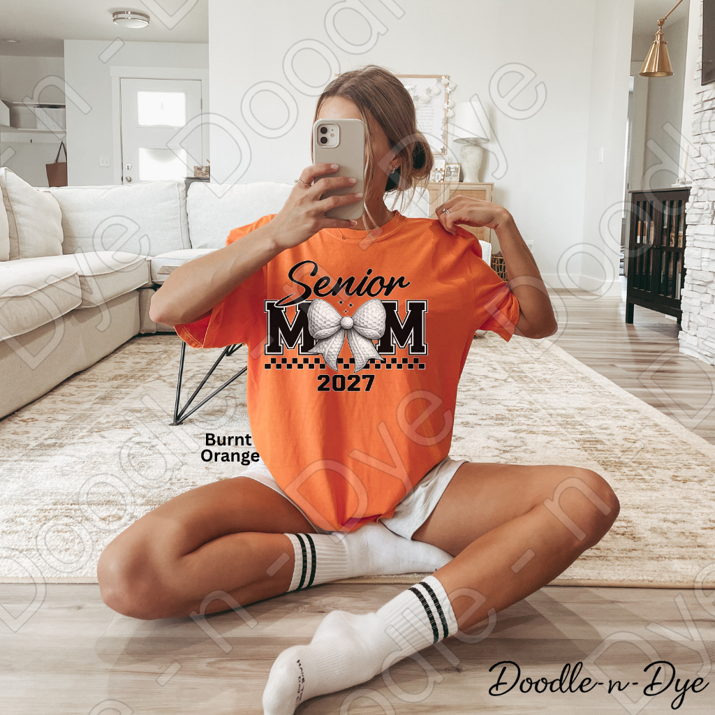 Senior Golf Mom Comfort Colors Tee, Class of 2027 Golf Mom Shirt, Graduation Mom T-Shirt