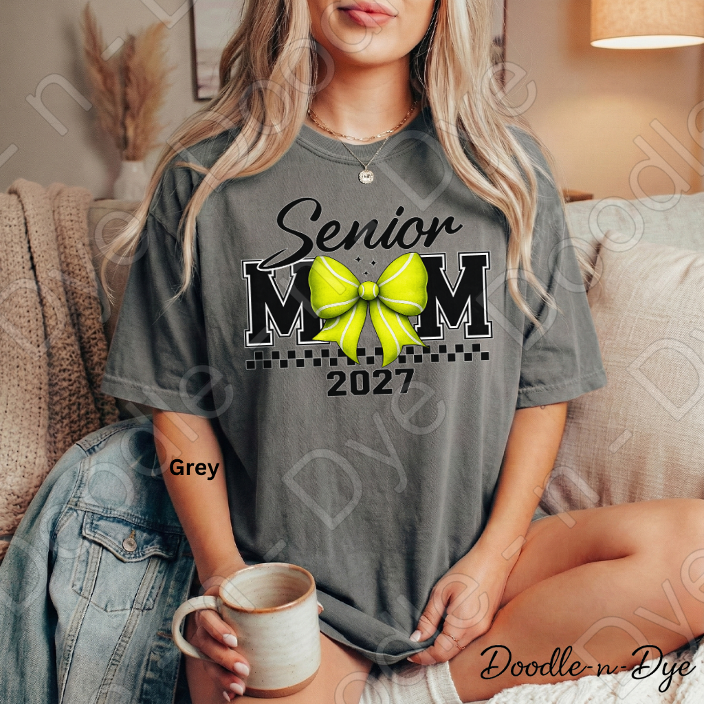 Senior 2027 Mom Comfort Colors Tee, Tennis Mom 2027 Shirt, Class of 2027 Senior Sports Mom Tee, Graduation Shirt