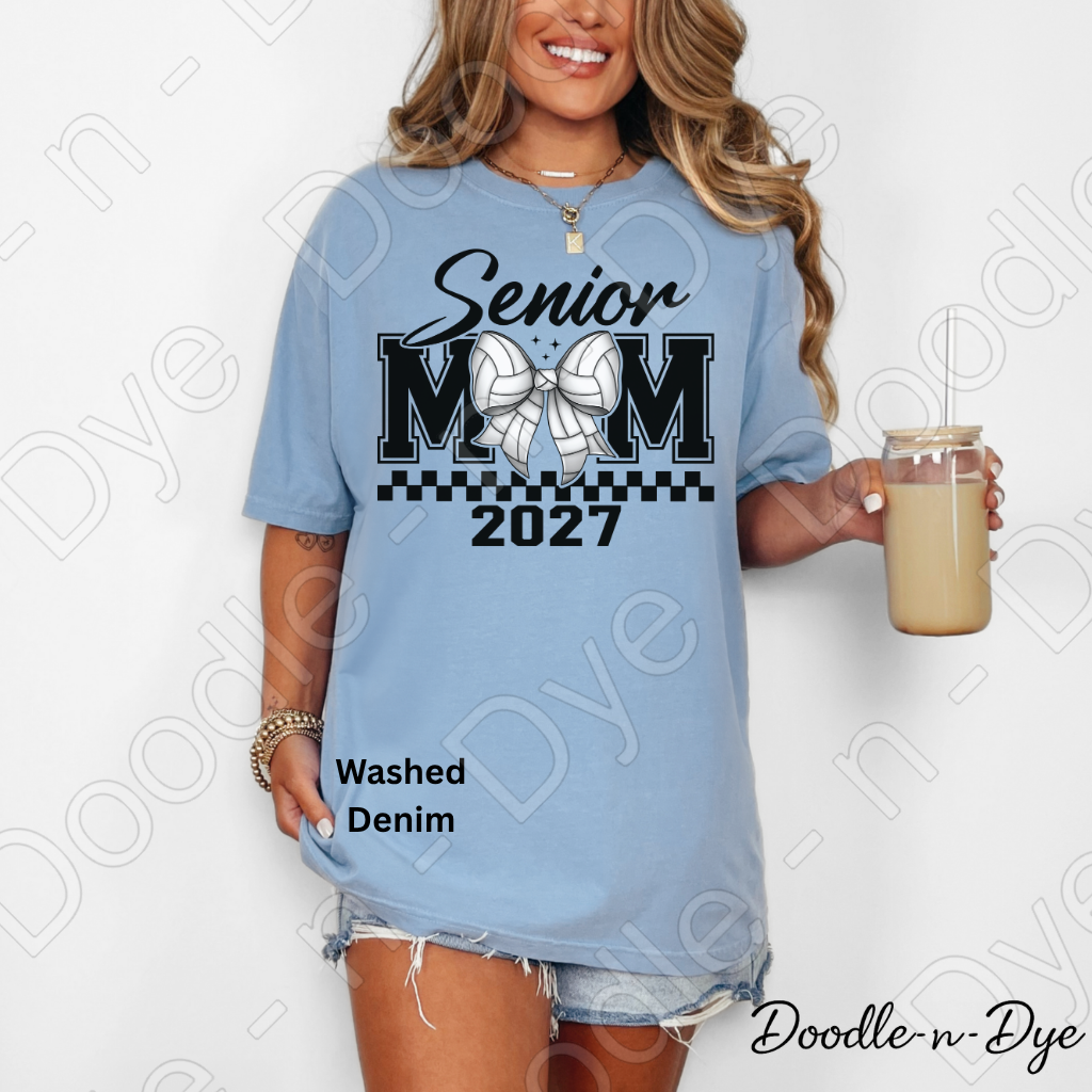 Senior 2027 Mom Comfort Colors Tee, Volleyball Senior Mom T-Shirt, Senior 2027 Graduation Shirt,