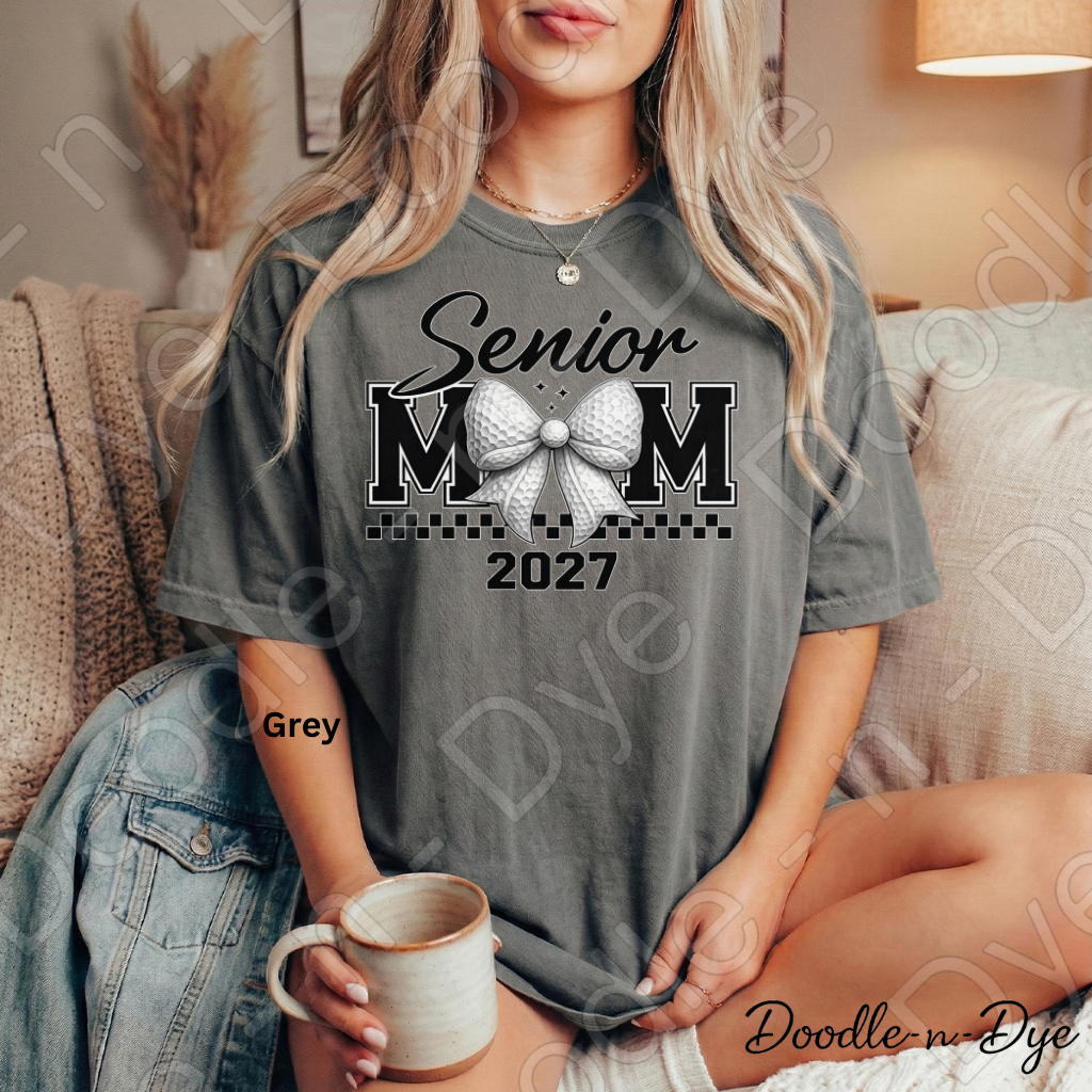 Senior Golf Mom Comfort Colors Tee, Class of 2027 Golf Mom Shirt, Graduation Mom T-Shirt