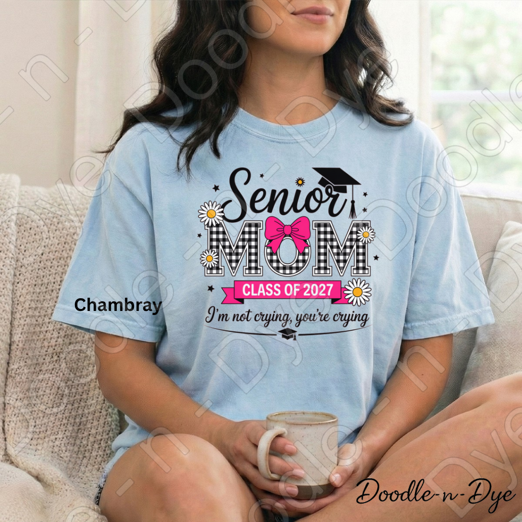 Senior Mom Comfort Colors Tee, Class of 2027 Mom Shirt, Mom Life Graduation T-Shirt, Gift for Her