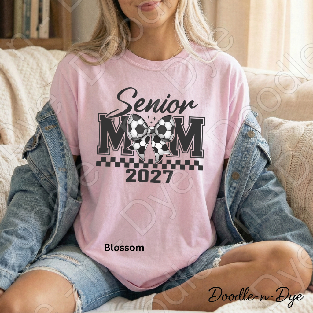 Senior 2027 Comfort Colors Tee, Class of 2027 Soccer Mom Shirt, Graduation 2027 Mom Tee