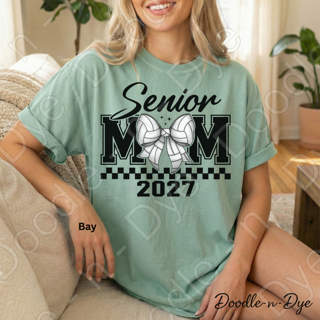 Senior 2027 Mom Comfort Colors Tee, Volleyball Senior Mom T-Shirt, Senior 2027 Graduation Shirt,
