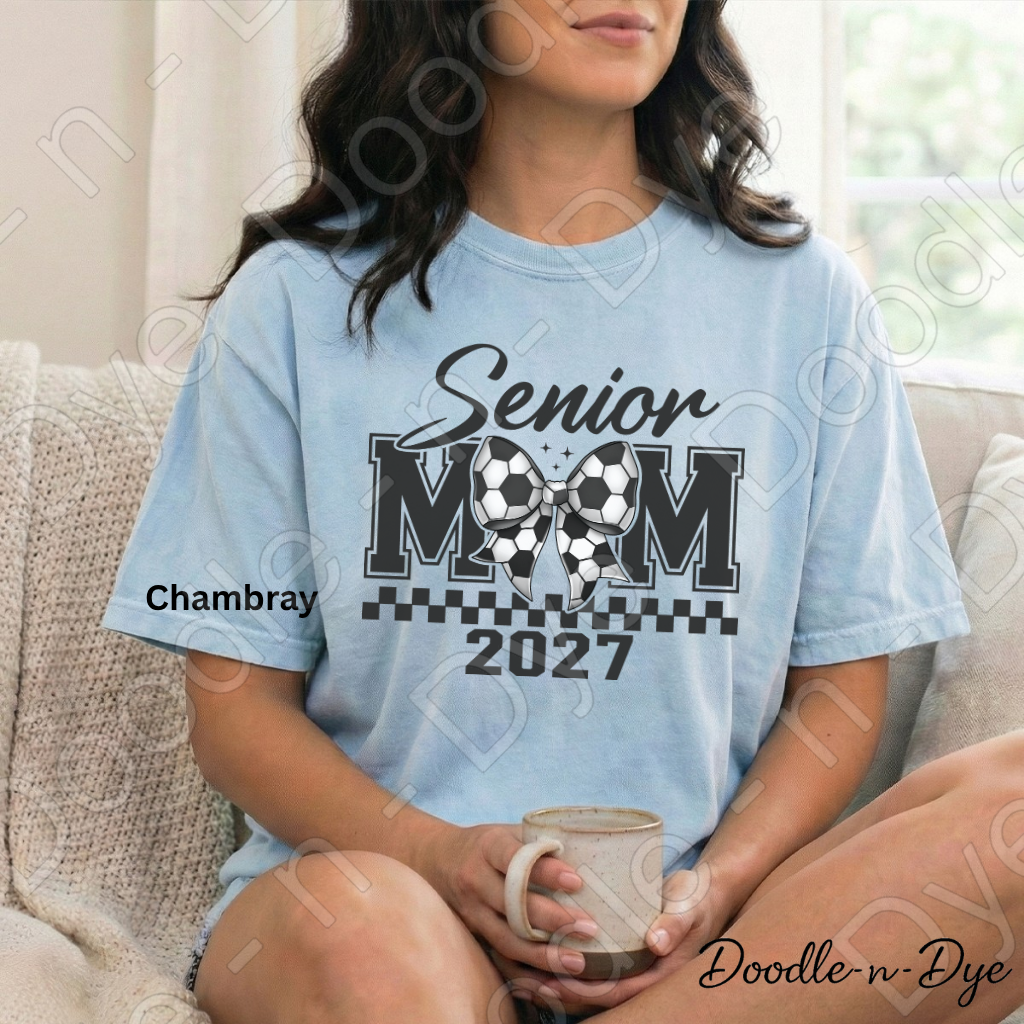 Senior 2027 Comfort Colors Tee, Class of 2027 Soccer Mom Shirt, Graduation 2027 Mom Tee
