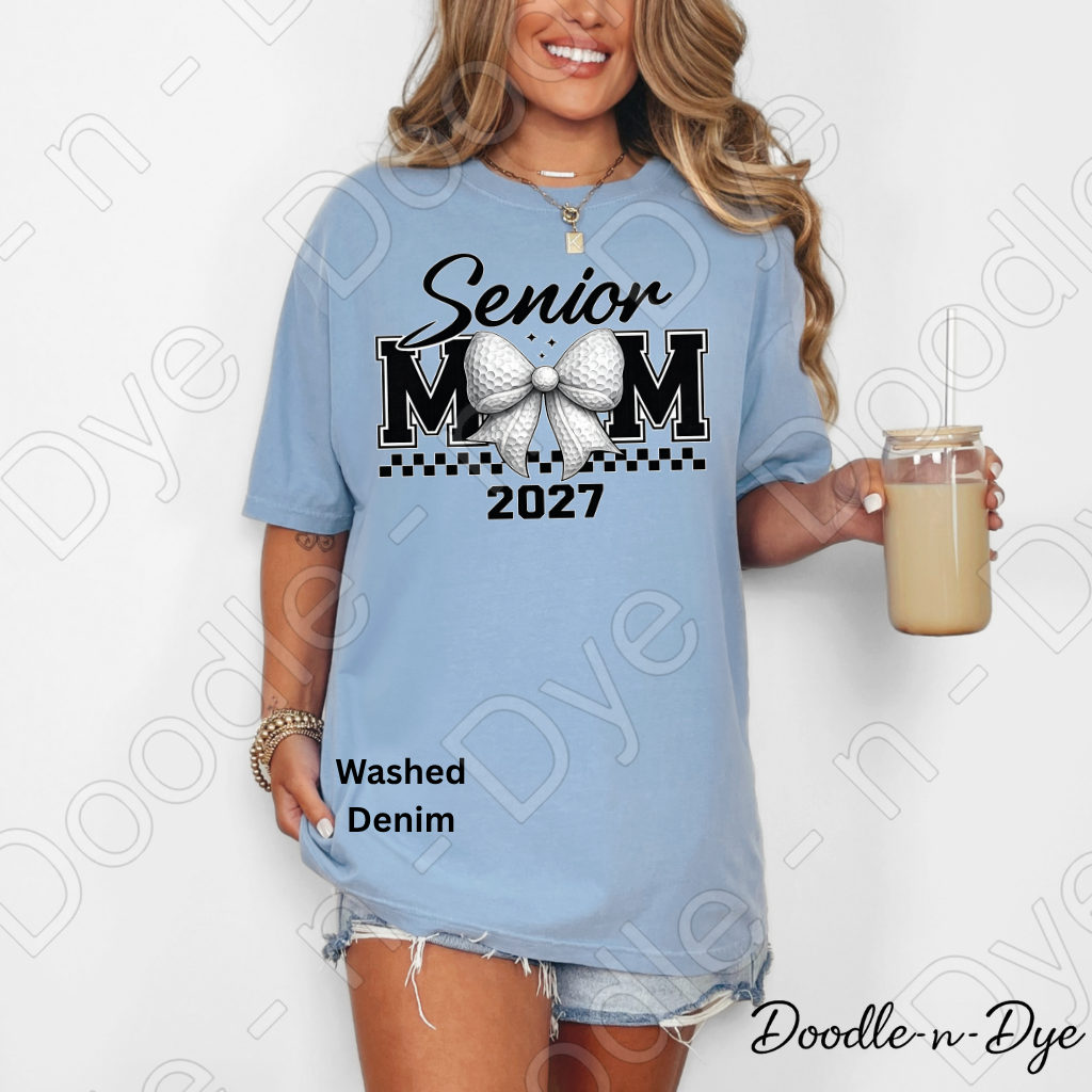 Senior Golf Mom Comfort Colors Tee, Class of 2027 Golf Mom Shirt, Graduation Mom T-Shirt