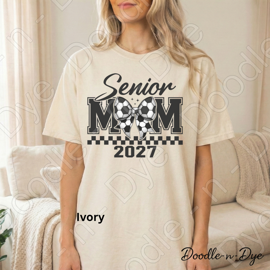 Senior 2027 Comfort Colors Tee, Class of 2027 Soccer Mom Shirt, Graduation 2027 Mom Tee