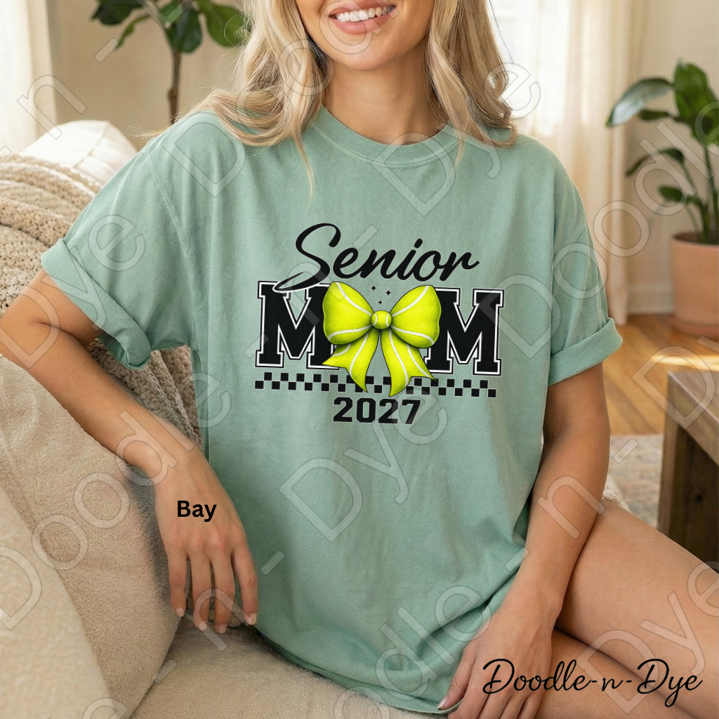 Senior 2027 Mom Comfort Colors Tee, Tennis Mom 2027 Shirt, Class of 2027 Senior Sports Mom Tee, Graduation Shirt