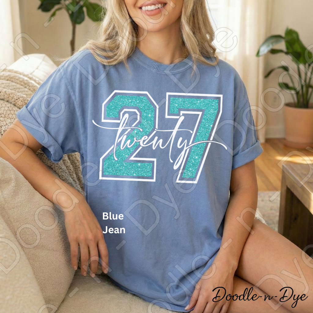 Senior 2027 Comfort Colors Tee, Teal Twenty 27 T-Shirt, Graduation Shirt, Class of 2027 t shirt