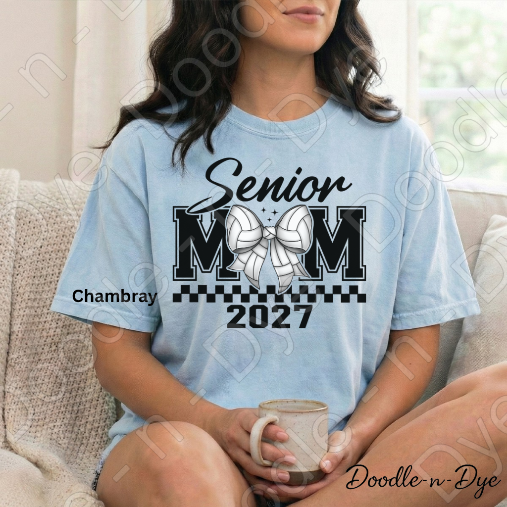 Senior 2027 Mom Comfort Colors Tee, Volleyball Senior Mom T-Shirt, Senior 2027 Graduation Shirt,
