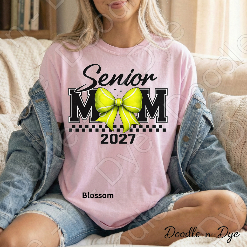 Senior 2027 Mom Comfort Colors Tee, Tennis Mom 2027 Shirt, Class of 2027 Senior Sports Mom Tee, Graduation Shirt