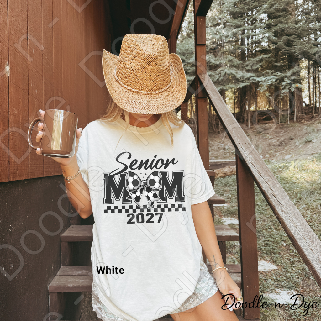 Senior 2027 Comfort Colors Tee, Class of 2027 Soccer Mom Shirt, Graduation 2027 Mom Tee