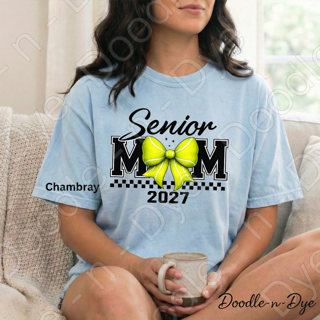 Senior 2027 Mom Comfort Colors Tee, Tennis Mom 2027 Shirt, Class of 2027 Senior Sports Mom Tee, Graduation Shirt