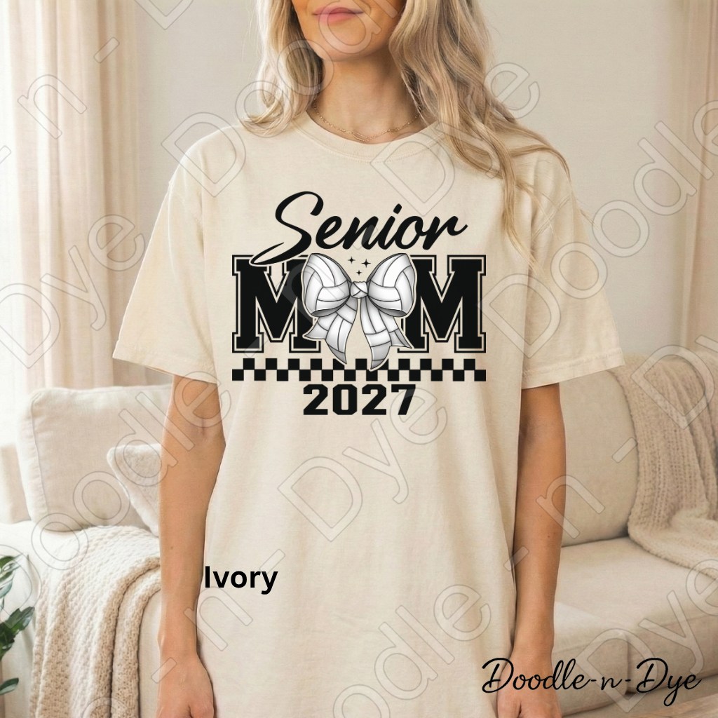 Senior 2027 Mom Comfort Colors Tee, Volleyball Senior Mom T-Shirt, Senior 2027 Graduation Shirt,