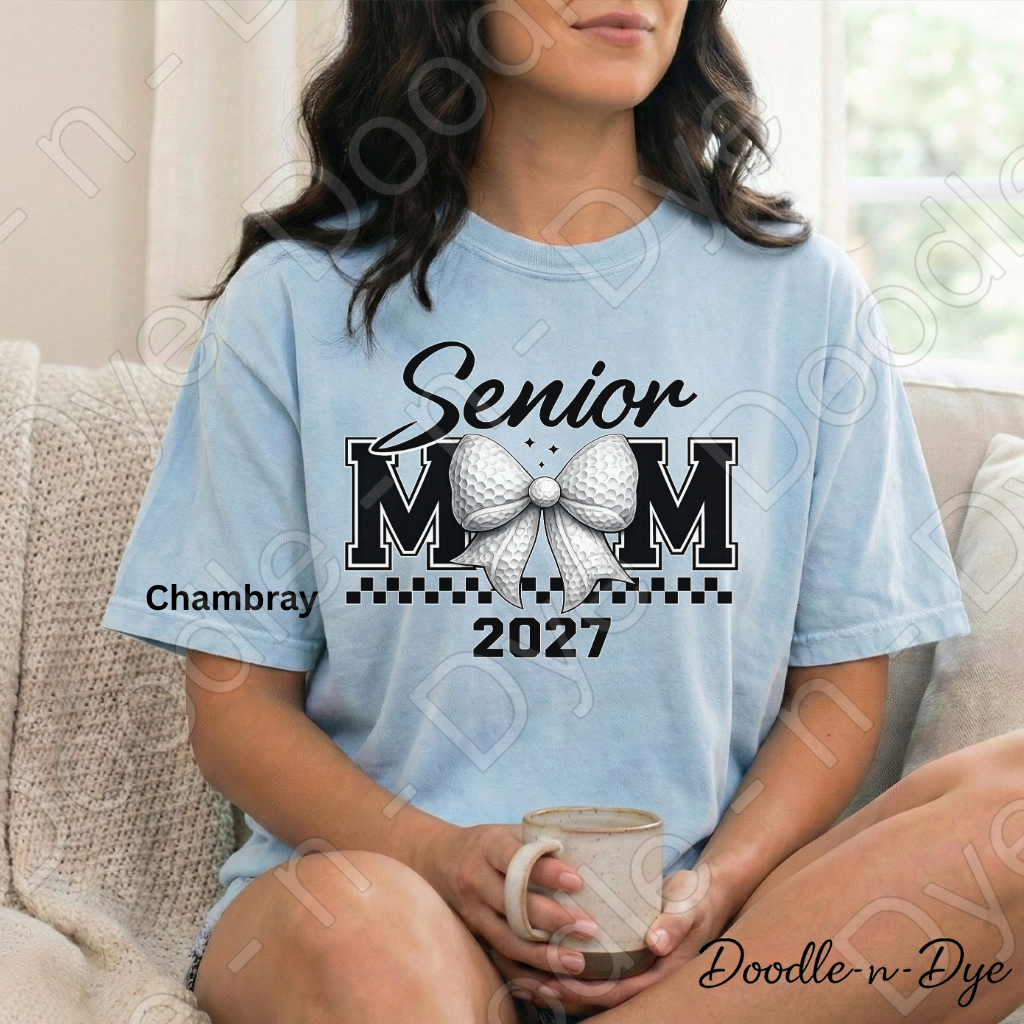 Senior Golf Mom Comfort Colors Tee, Class of 2027 Golf Mom Shirt, Graduation Mom T-Shirt
