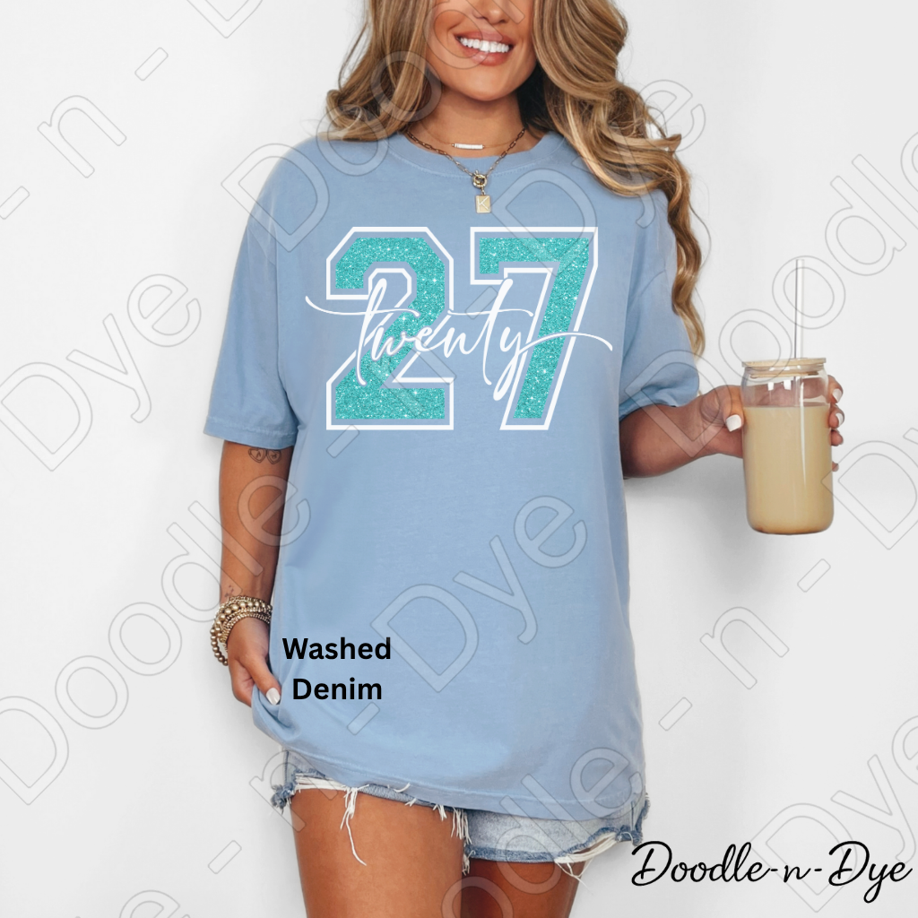 Senior 2027 Comfort Colors Tee, Teal Twenty 27 T-Shirt, Graduation Shirt, Class of 2027 t shirt
