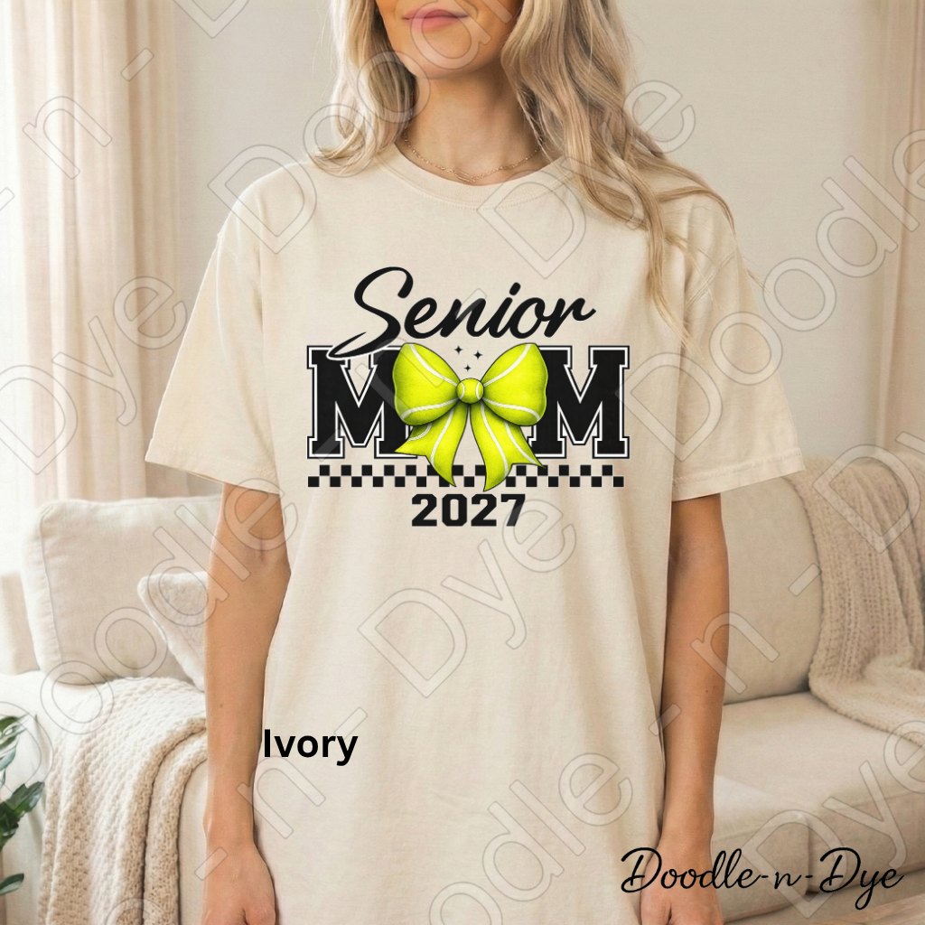 Senior 2027 Mom Comfort Colors Tee, Tennis Mom 2027 Shirt, Class of 2027 Senior Sports Mom Tee, Graduation Shirt