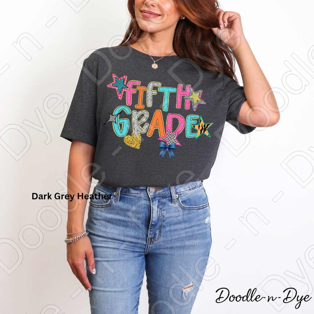 Fifth Grade Teacher Bella & Canvas Tee, Back to School Teacher & Student Tee, Meet‑the‑Teacher & Classroom Photos, Beginning of School Fifth Grade Teacher Shirt, Grade Level Gift for Teacher