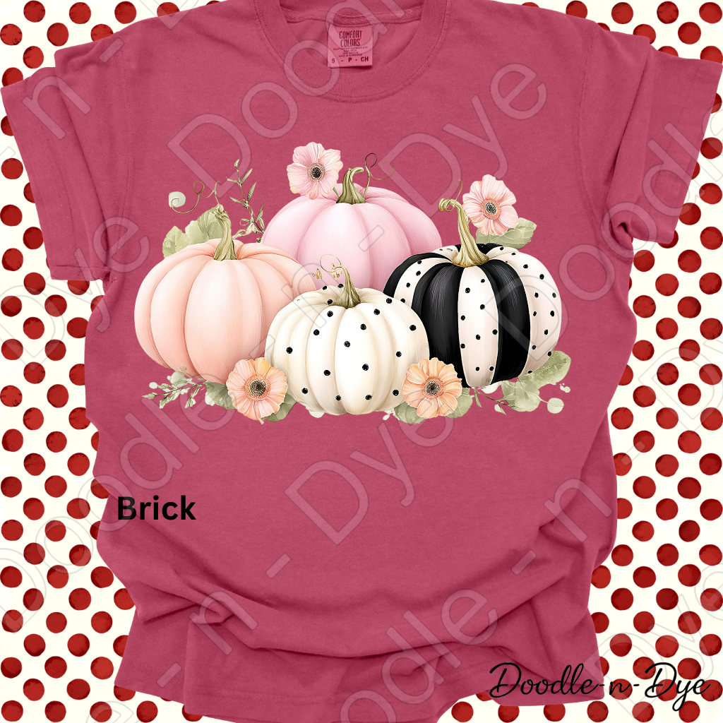 Shabby Chic Pumpkin Shirt, Pink Pumpkin Farmhouse Tee, Comfort Colors Fall Shirt, Cottagecore Pumpkin Shirt, Floral Autumn Graphic Tee