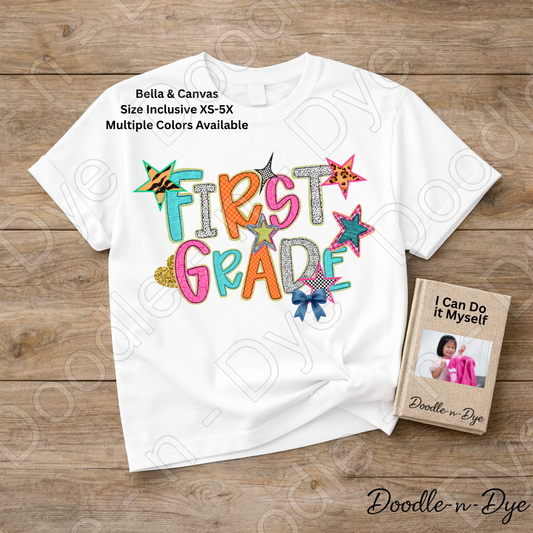 First Grade Teacher Bella & Canvas Tee, Back to School Teacher & Student Tee, Meet‑the‑Teacher & Classroom Photos, Beginning of School First Grade Teacher Shirt, Gift for Teacher
