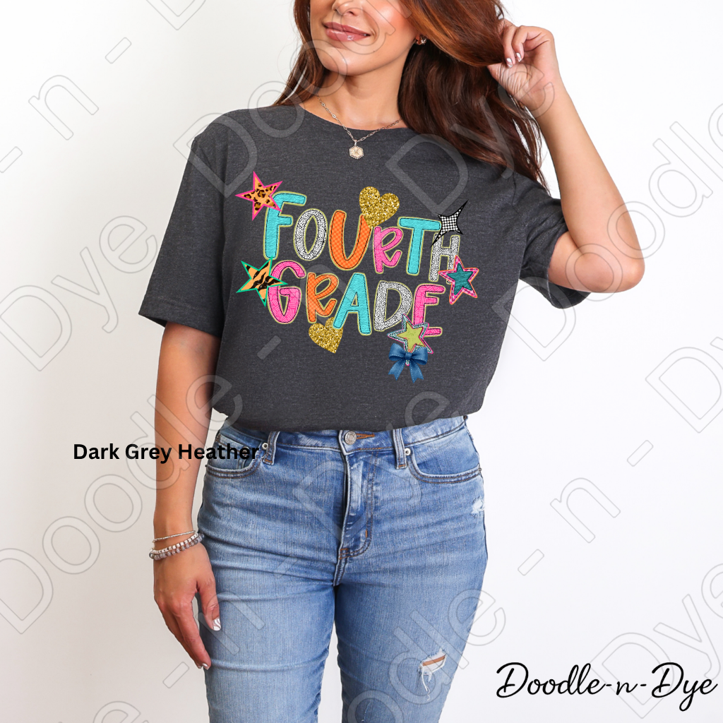 Fourth Grade Teacher Bella & Canvas Tee, Back to School Teacher & Student Tee, Meet‑the‑Teacher & Classroom Photos, Beginning of School Fourth Grade Teacher Shirt, Grade Level Gift for Teacher