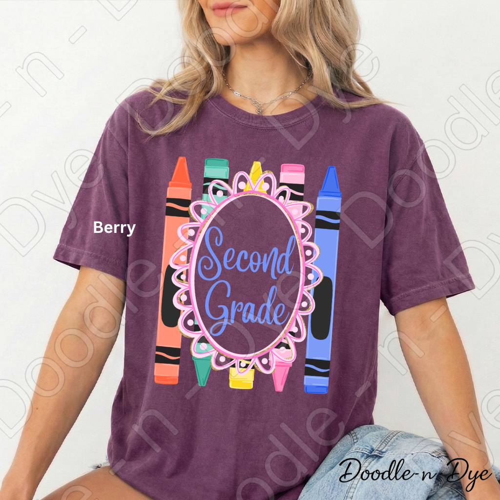 Second Grade Teacher Shirt, Second Grade Comfort Colors Teacher Tee, Grade Level Second Grade Teacher Shirt, Elementary Teacher Gift, Back to School Teacher Tee