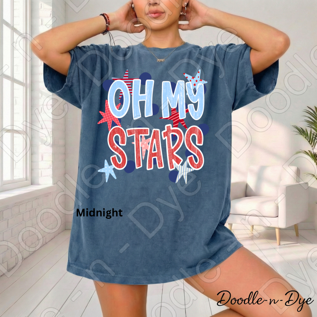Oh My Stars Patriotic Shirt – Comfort Colors Red White & Blue Tee for 4th of July, Summer Events, Parades & Americana Outfits, 250th Anniversary Tee