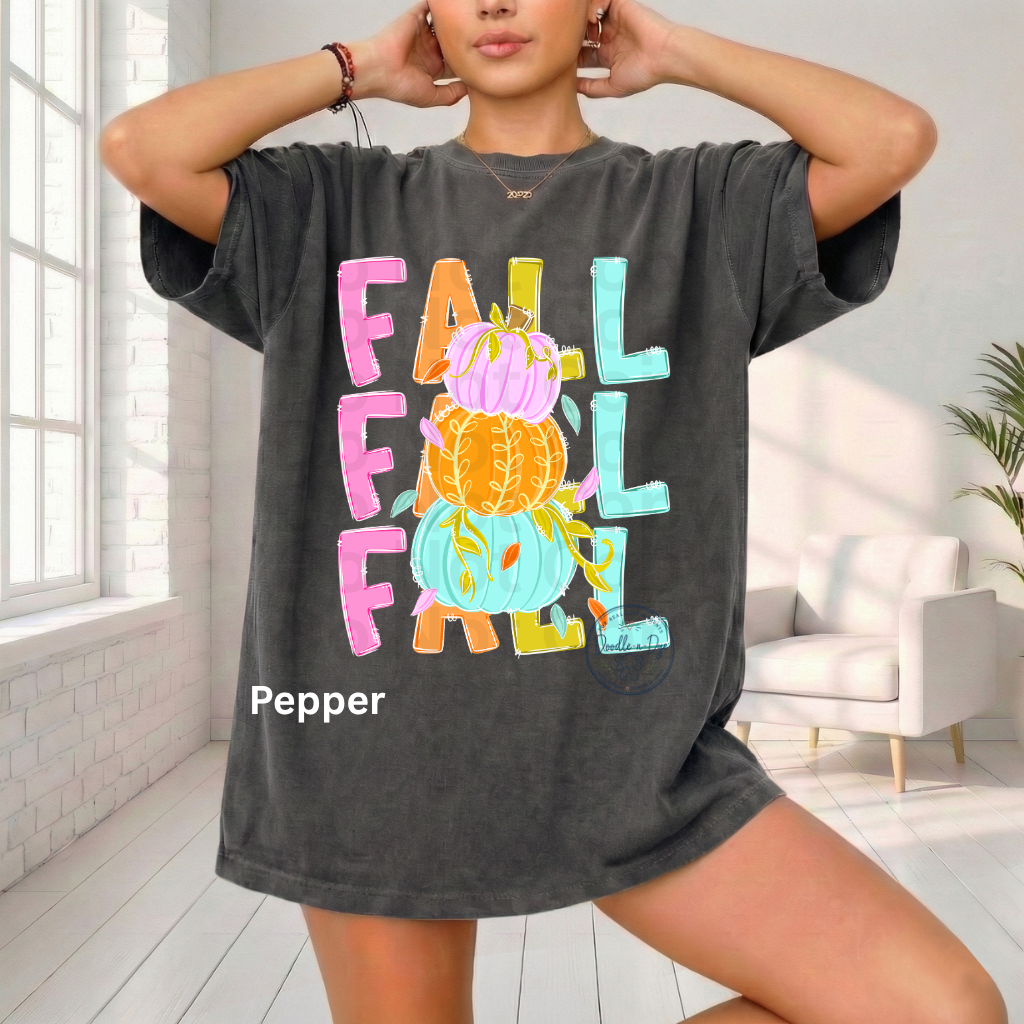 Colorful Fall Pumpkin Shirt | Bright Autumn Graphic Tee | Cute Pumpkin Shirt | Comfort Colors® 1717 Fall T-Shirt | Cozy Fall Outfit