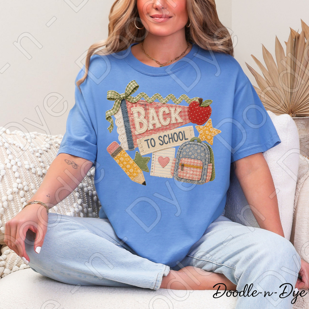 Retro Back to School Shirt | Vintage School Comfort Colors Tee | Cute Teacher Shirt | First Day of School Tee | Patchwork School Graphic Shirt