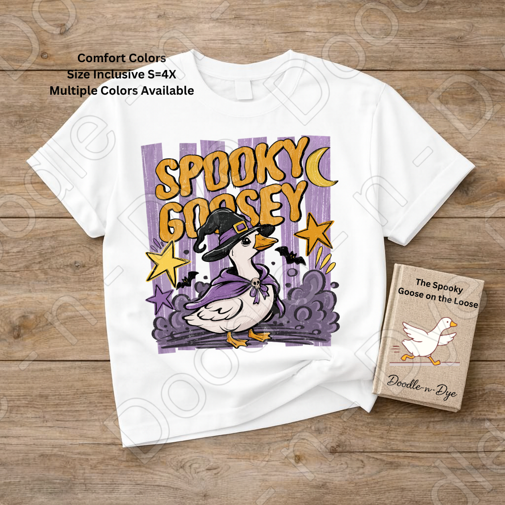 Spooky Goosey Halloween Shirt | Cute Fall Goose Comfort Colors® T-Shirt | Funny Halloween Goose Tee | Cozy Fall Graphic Shirt