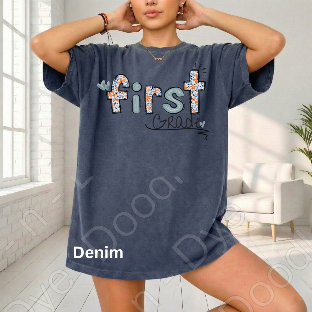 First Grade Teacher Shirt – Colorful Comfort Colors Classroom Tee - Teacher Appreciation Gift