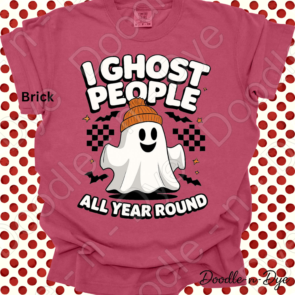 I Ghost People All Year Round Shirt, Funny Ghost Halloween Tee, Comfort Colors Ghost Shirt, Introvert Humor Shirt, Cute Spooky Season Tee, Ghost Lover Gift