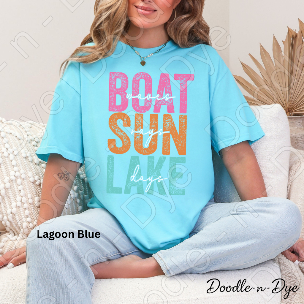 Boat Sun Lake Days Shirt – Comfort Colors Lake Day Tee - Summer Vacation Shirt - Girl's Trip