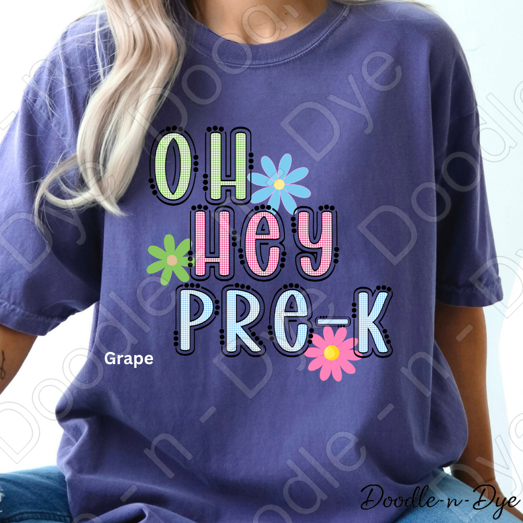 Pre-K Teacher Shirt, Pre-K Comfort Colors Teacher Tee, Doodle-n-Dye Original Design, Grade Level Pre-K Teacher Shirt, Preschool Teacher Gift, Back to School Teacher Tee