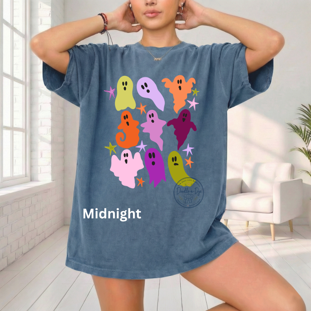 Cute Colorful Ghost Shirt | Comfort Colors® Halloween T-Shirt | Fall Spooky Season Ghost Tee | Pastel Halloween Shirt | Cute Ghost Graphic Tee