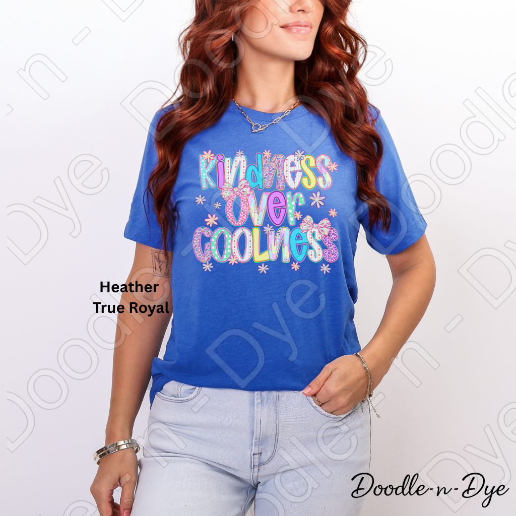 Inspirational Kindness Shirt, Bella & Canvas Tee, Kindness Over Coolness, Positive Message T-Shirt